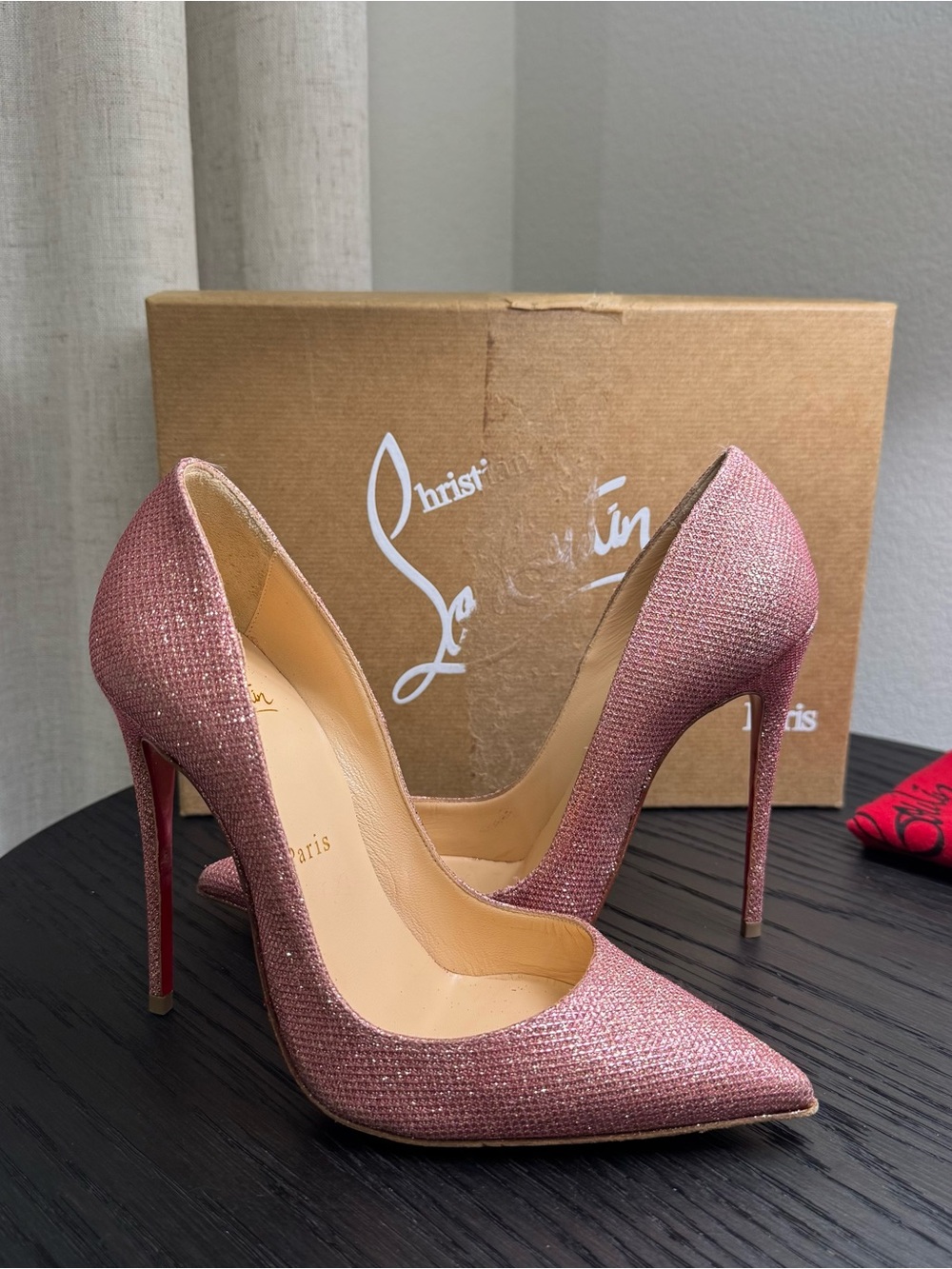 Christian Louboutin So Kate 120 Pumps Glitter Pink 36.5